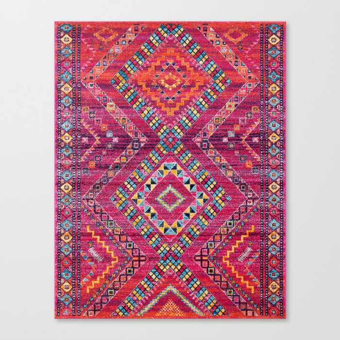 N118 - Pink Colored Oriental Traditional Bohemian Moroccan Artwork. Canvas Print by arteresting ...