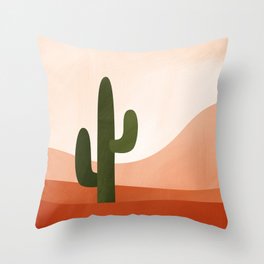 Lonely Cactus in the Desert Throw Pillow
