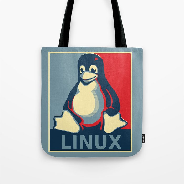 Linux Tux classic Obama poster Tote Bag