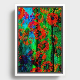 Bohemian Floral abstract batik fabric Framed Canvas