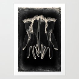 X-Ray of Vintage Gloves Art Print