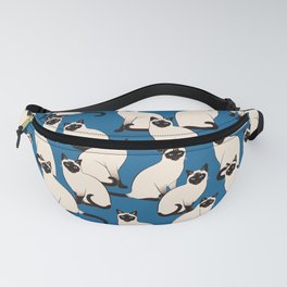 Siamese Cats on dark blue Fanny Pack