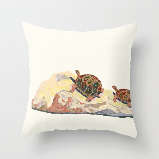 The Tortoise on a Rock Throw Pillow