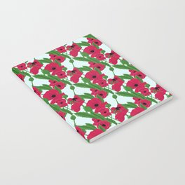 Red Poppies Pattern Notebook