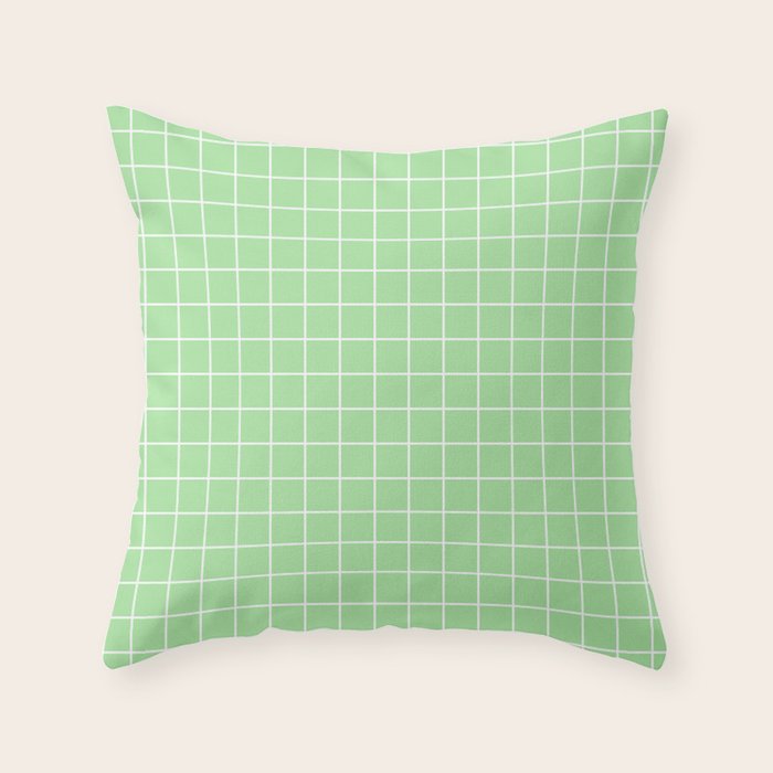 Download Granny Smith apple - green color - White Lines Grid Pattern Throw Pillow by makeitcolorful ...