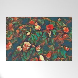 Red Rose Flower  Welcome Mat