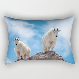 Mountain Goats on Top of the World Rectangular Pillow