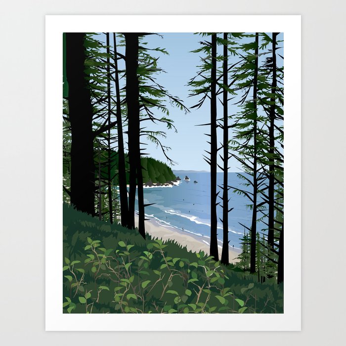 Oswald West State Park Oregon Coast Art Print
