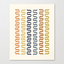 Abstract Shapes 233 in Boho Yellow Navy Blue Orange Gold (Snake Pattern Abstraction) Canvas Print