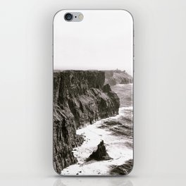 Cliffs of Mohr Ireland Black And White iPhone Skin