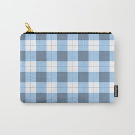 Winter Blue Buffalo Plaid Check Pattern Carry-All Pouch