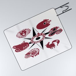 Seven Deadly Tattoos Picnic Blanket