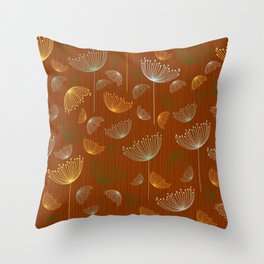 Mid-Century Modern Art Umbrella Flowers 1.2 Throw Pillow