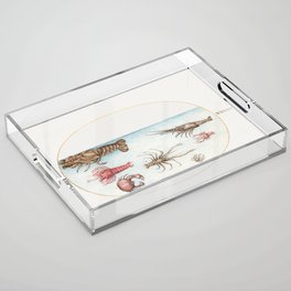 Vintage sea: Lobster, Squilla Mantis, and Other Crustaceans Acrylic Tray