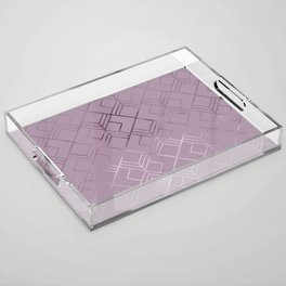 Modern Elegant Pink Lilac Gold Foil Geometrical Gradient Acrylic Tray