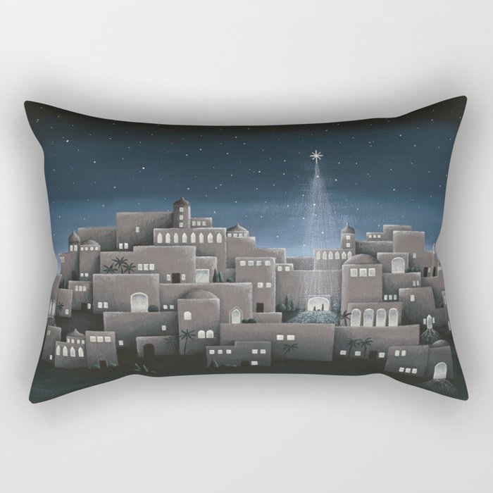 Bethlehem Night Nativity Scene Rectangular Pillow