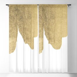 Modern Elegant Abstract Gold White Contemporary Art Blackout Curtain