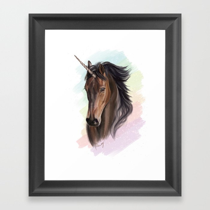 Sassy, Magical Bay Unicorn & Rainbows, YAY! Framed Art Print