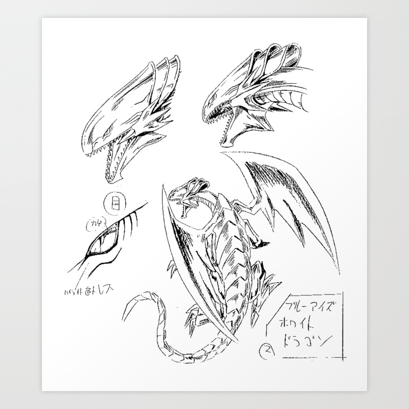 Blue Eyes White Dragon Art Print By Daoust Society6