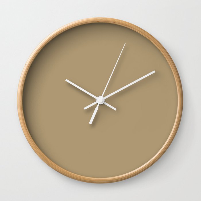 Medium Tan Light Brown Solid Color Pairs PPG Jute PPG1098-5 - All One Single Shade Hue Colour Wall Clock