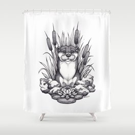 Otter & Aquatic Plants Shower Curtain