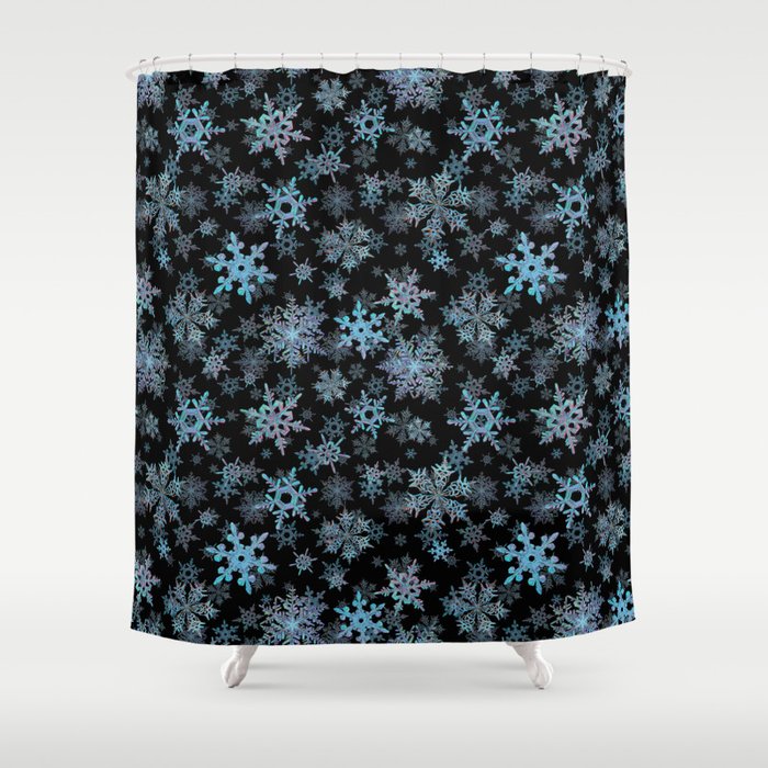 Embroidered Snowflakes Shower Curtain By Ivaw Society6