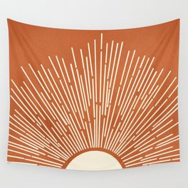Terracota Minimalist Sun Wall Tapestry