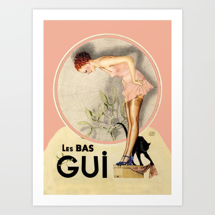Vintage French Fashion Ad Art Print