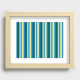 green blue stripe Recessed Framed Print