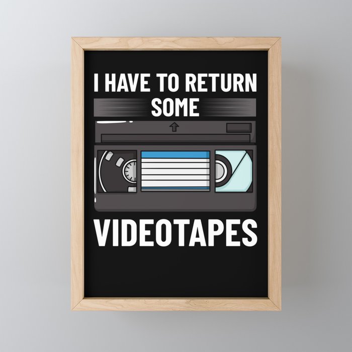 VHS Player Videotape Video Cassette Tape Recorder Framed Mini Art Print