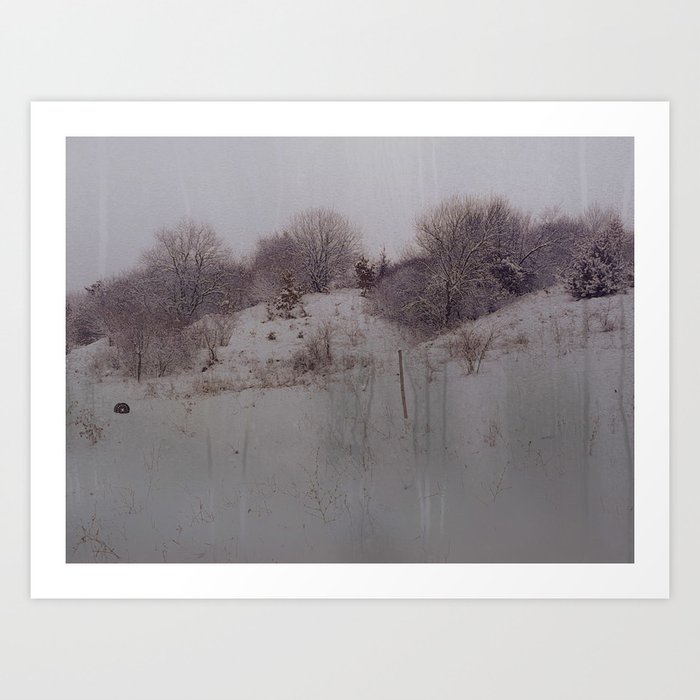 Vintage sepia winter landscape Art Print