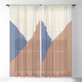Origami geo tile // Multi-color Sheer Curtain