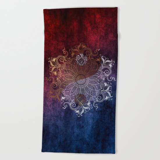 Mandala - Fire & Ice, yang version Beach Towel
