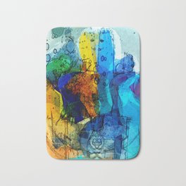 Begegnung im Regen Bath Mat | Modern, Abstract, Digital, Colorful, Pattern, Art, Graphicdesign 