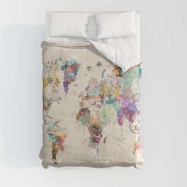 world map rustic Comforter