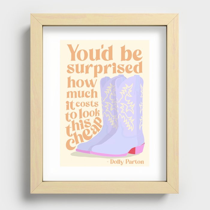 Dolly Parton Quote Recessed Framed Print