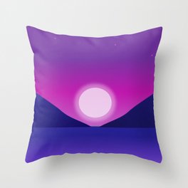 Full Moon Night Scene in Purple Throw Pillow