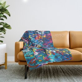 Graffiti Hearts Love (Color) Throw Blanket