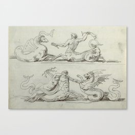 Greek Mythological beasts sketches art Canvas Print