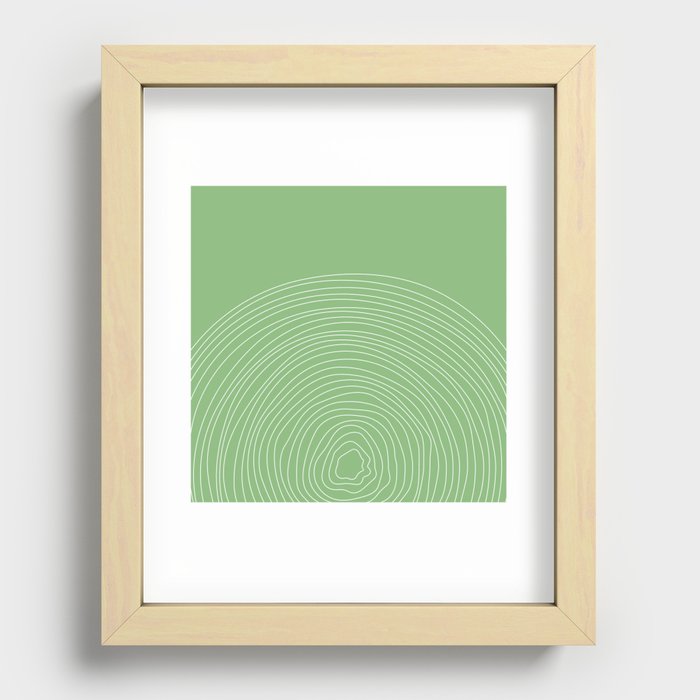 Sage Green Arch Spiral Abstract Recessed Framed Print