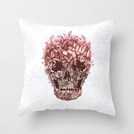Flower skull Throw Pillow