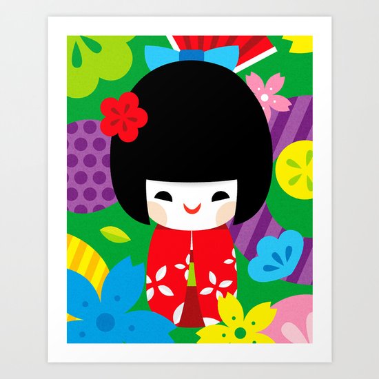 Kokeshi Art Print