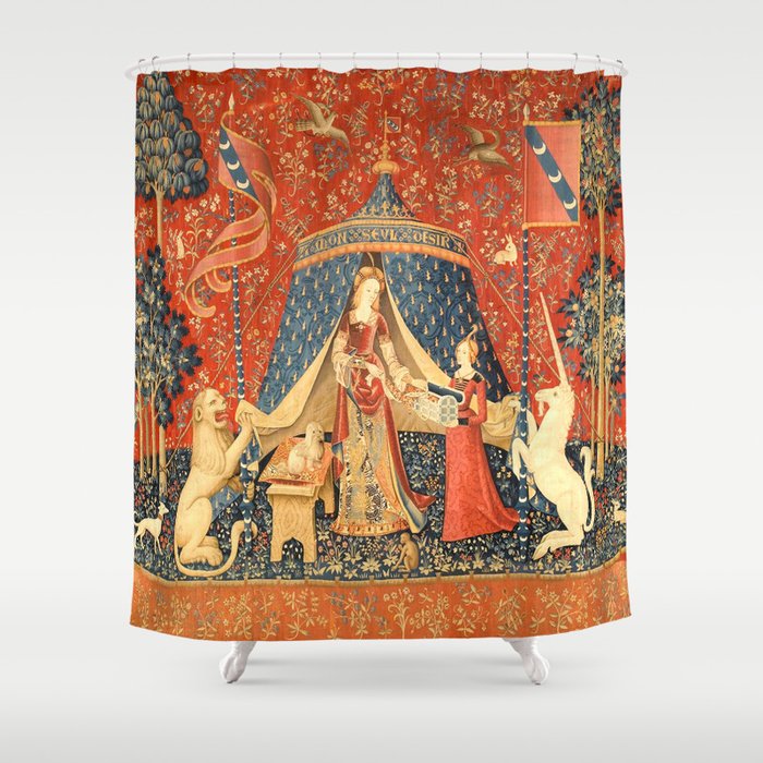 Lady and The Unicorn Medieval Tapestry Shower Curtain