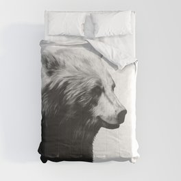 Bear // Calm (Black + White) Comforter