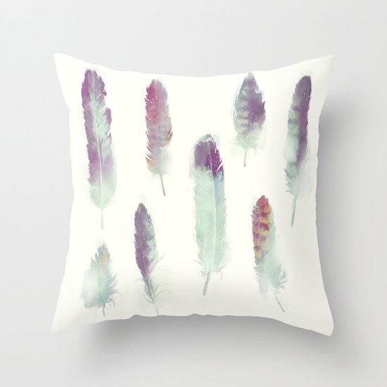Feathers // Birds of Prey Throw Pillow