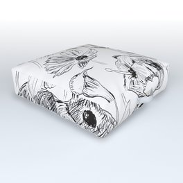 rabbits and flowers parties Outdoor Floor Cushion