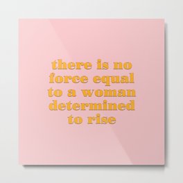 Rise! Metal Print | Digital, Woman, Feminist, Empowerment, Pink, Quote, Retro, Typography, Women, Feminism 