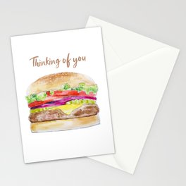 Hamburger (Thinking of You) Stationery Card
