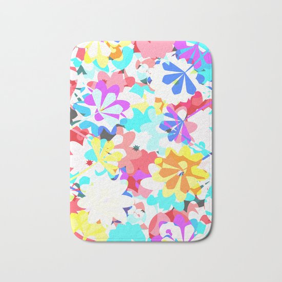 Joyful floral garden Bath Mat