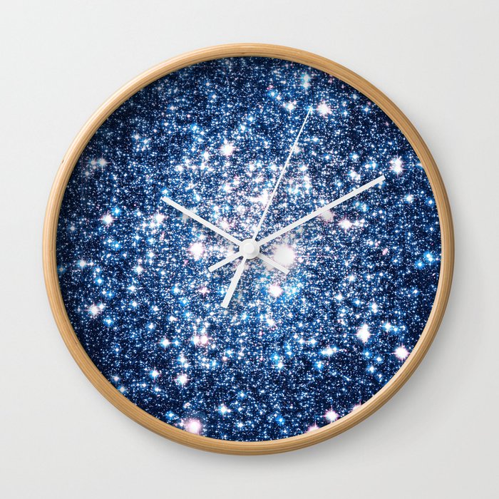 Classic Blue Galaxy Stars Wall Clock